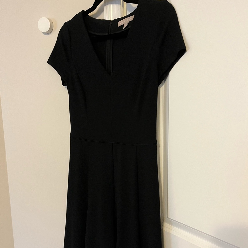 Banana Republic, Short-Sleeved A-Line Dress, Black, Size 2